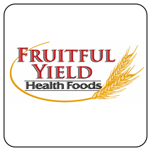 Logo of Fruitful Yield Health Foods with a wheat ear on a white background